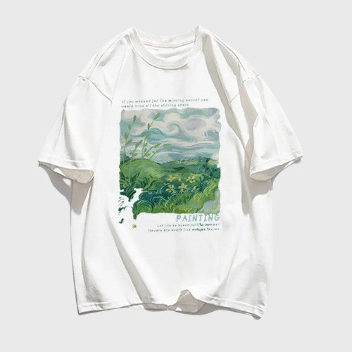 T-shirt Korean Imprimé