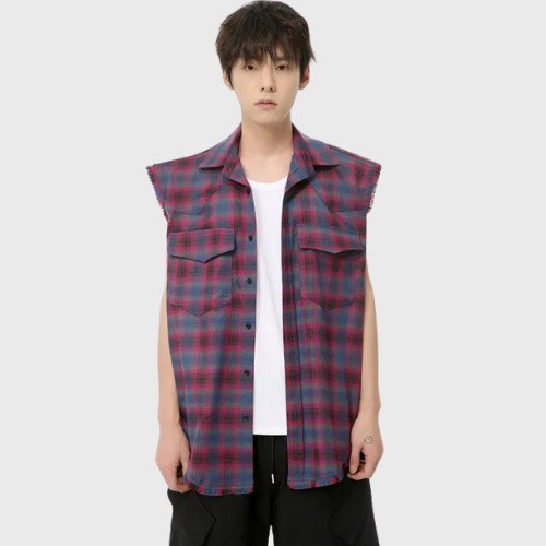 Débardeur Coréen à Carreaux