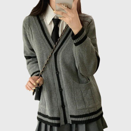 Pull Cardigan Gris