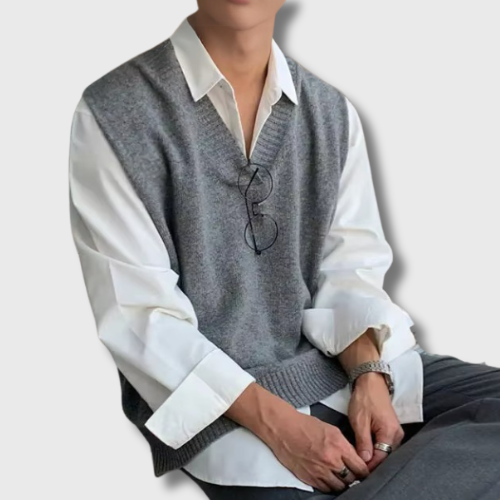 Pull Coréen Homme en Col V
