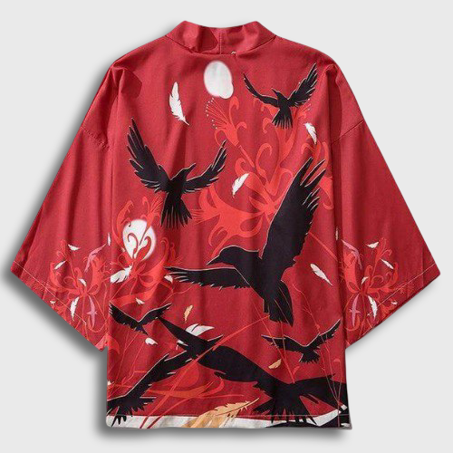 Kimono Streetwear Black Bird