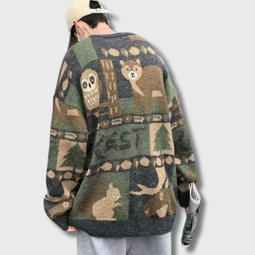 Pull Coréen Homme Imprimé