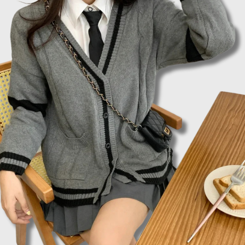 Pull Cardigan Gris