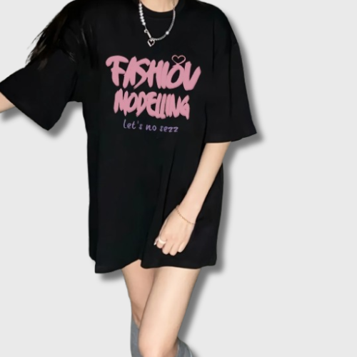 T-shirt Coréen Oversize Noir