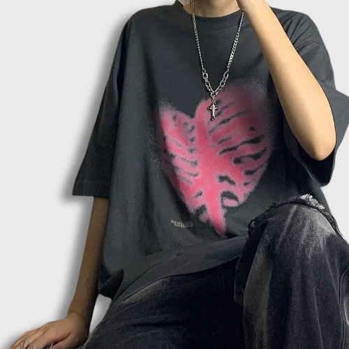 T-shirt Squelette Style Coréen