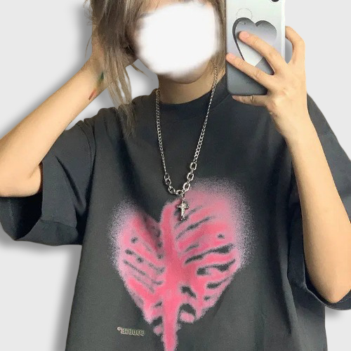 T-shirt Squelette Style Coréen