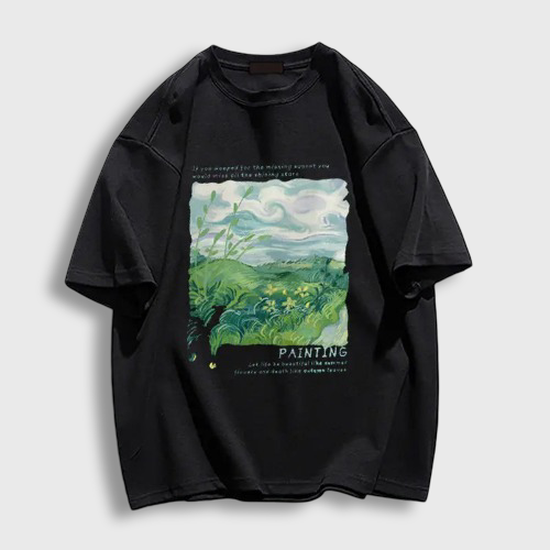 T-shirt Korean Imprimé