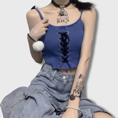 Crop Débardeur à Lacets