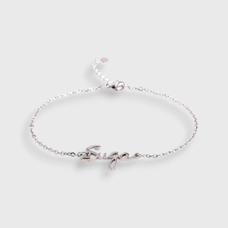 Bracelet ajustable argenté BTS