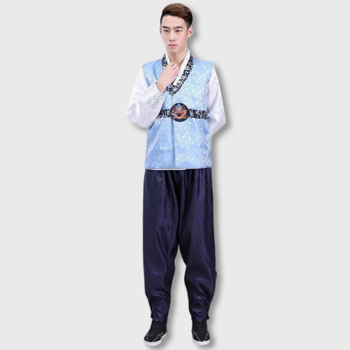 Hanbok Homme Bleu